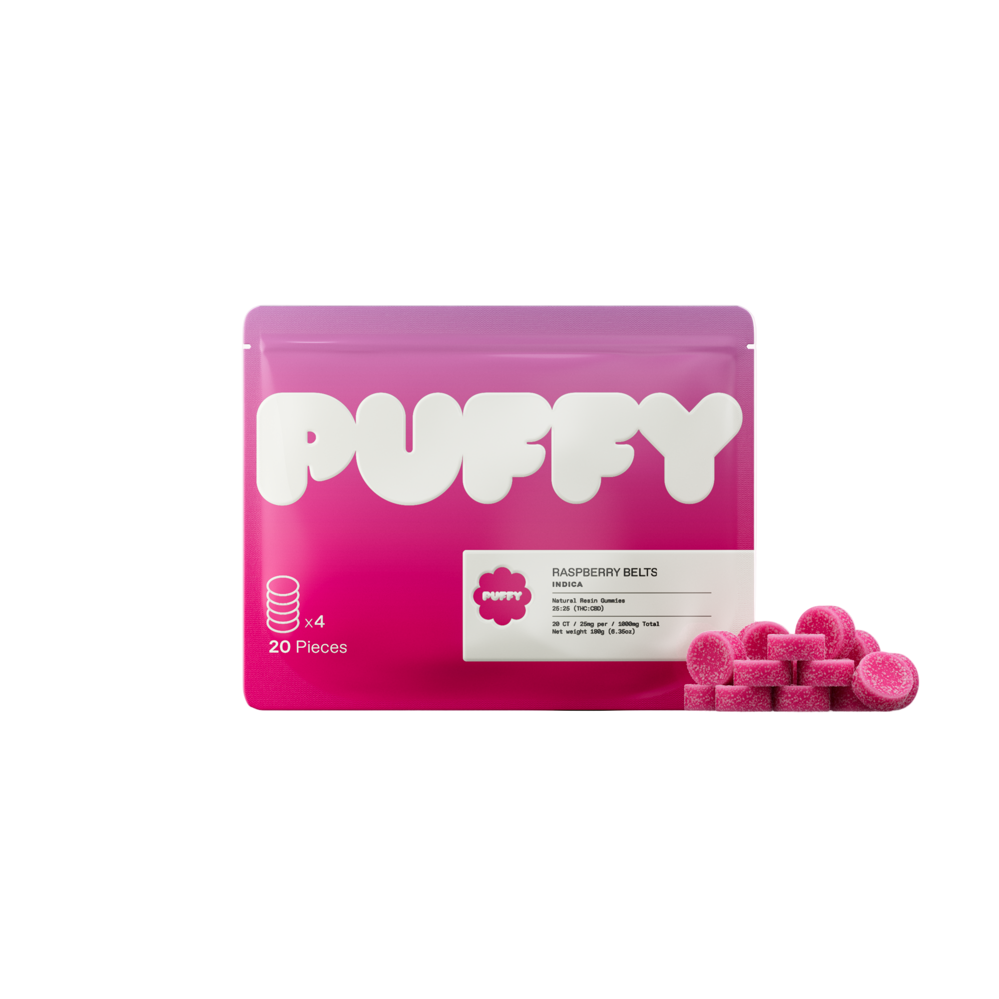 THC Gummies Raspberry Belts (Indica)