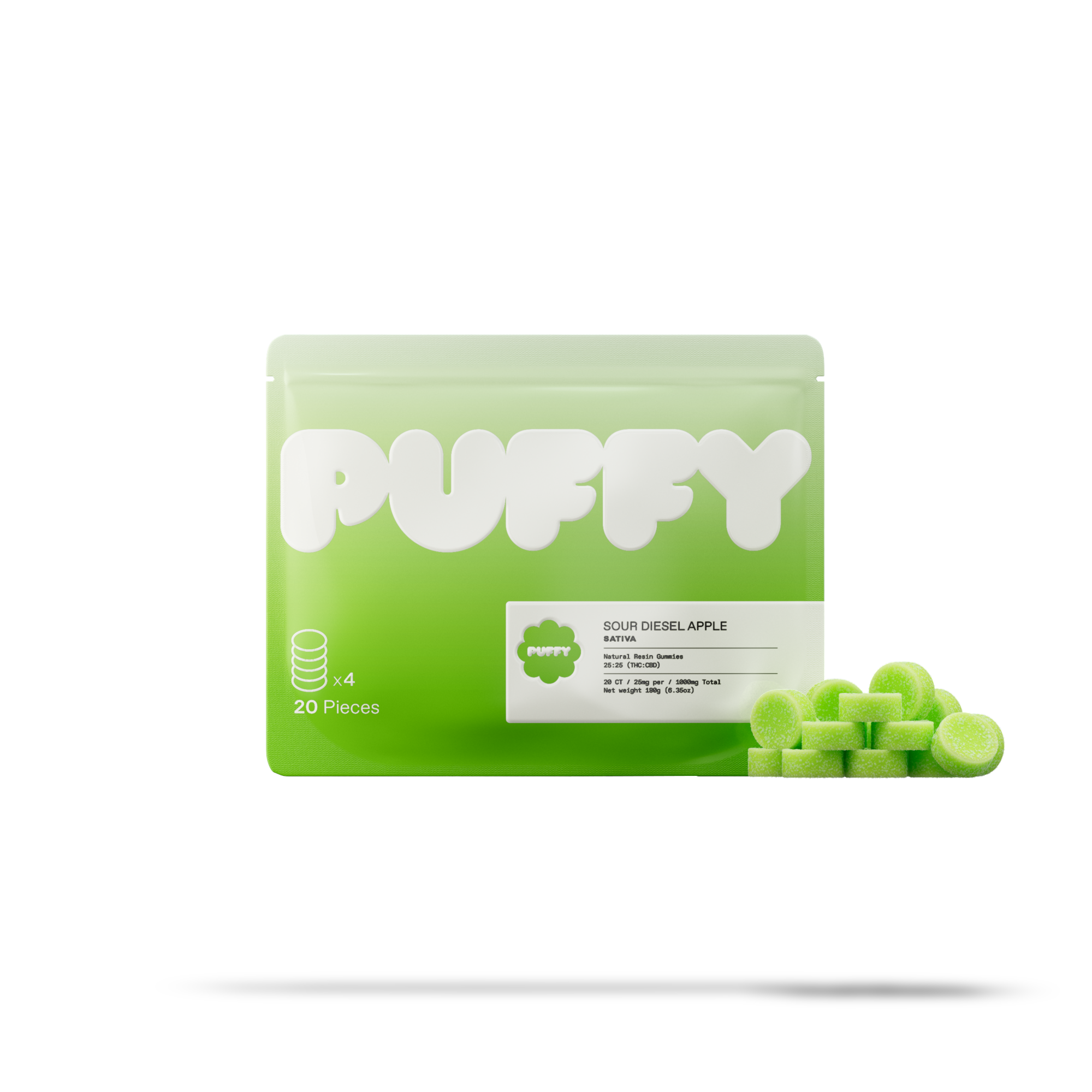 THC Gummies Sour Diesel Apple (Sativa)