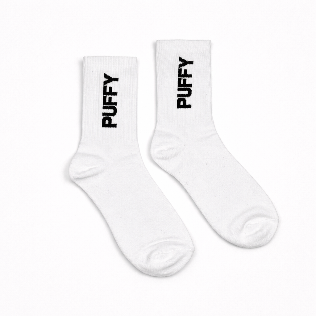 Puffy Logo Socks Logo (White)